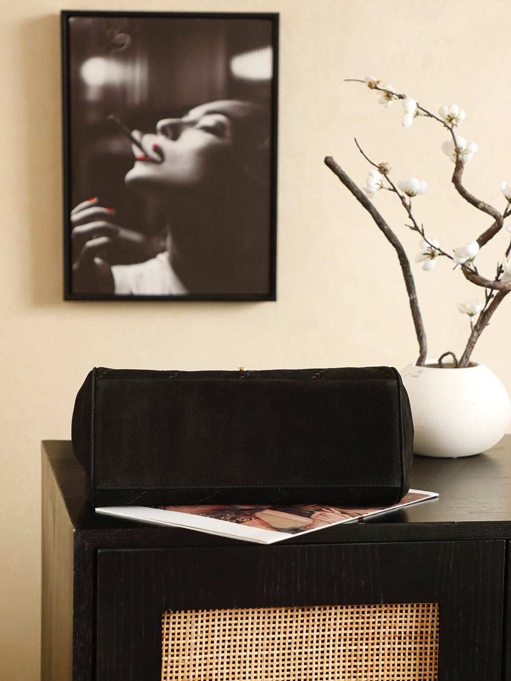 Suede Quilted Chain Underarm Bag