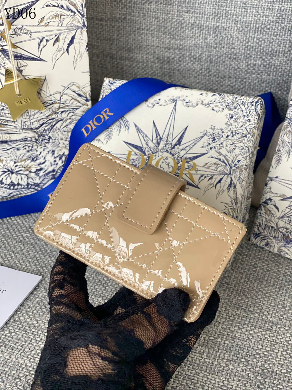 Quilted Leather Compact Wallet