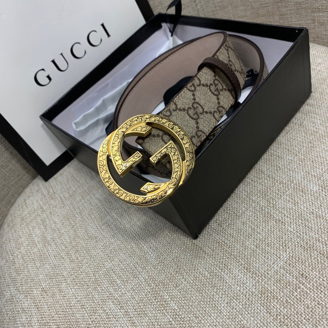GG Supreme Canvas Belt with Gold-Tone