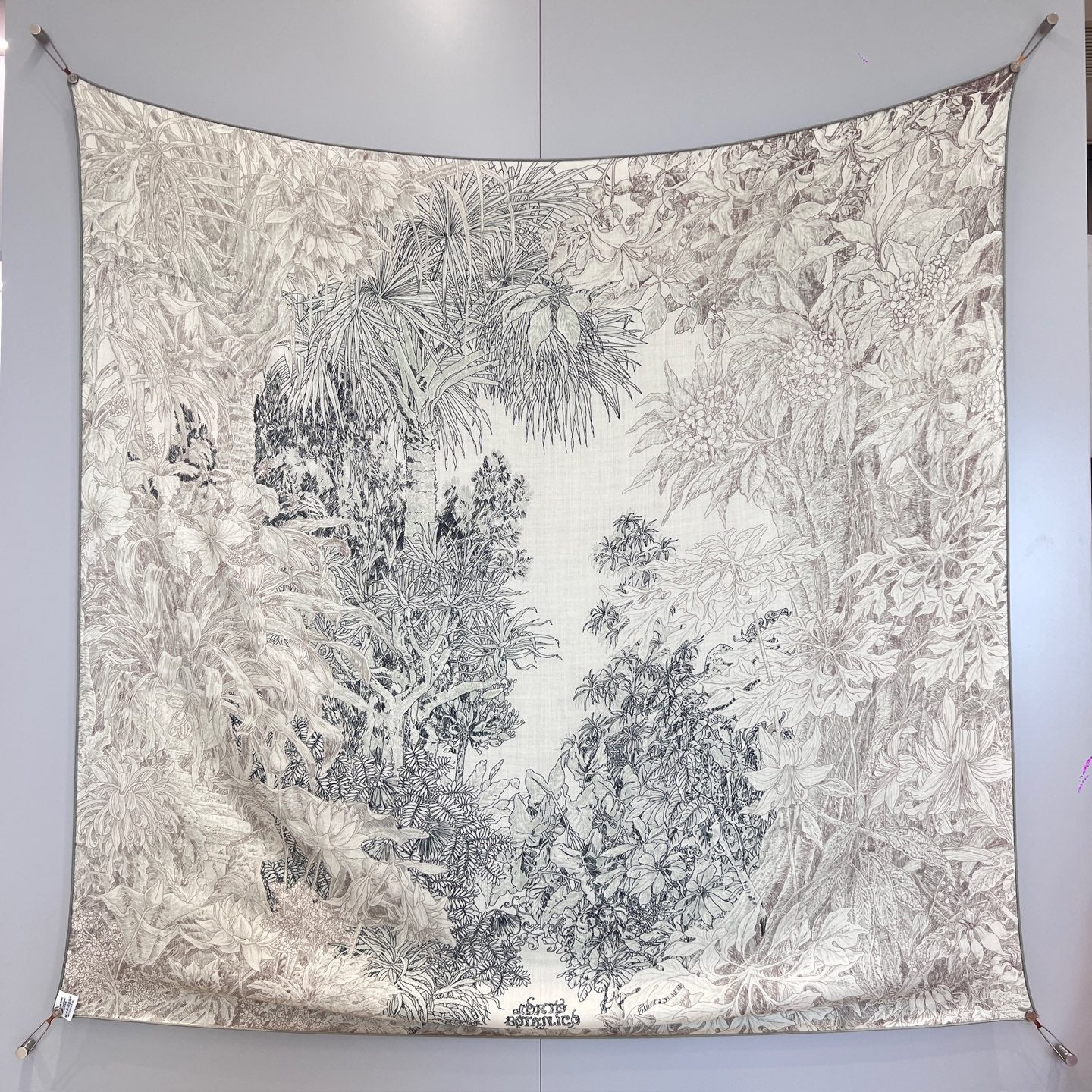 “Francois Houtin” Botanical Garden Cashmere & Silk Shawl 136 x 137 cm