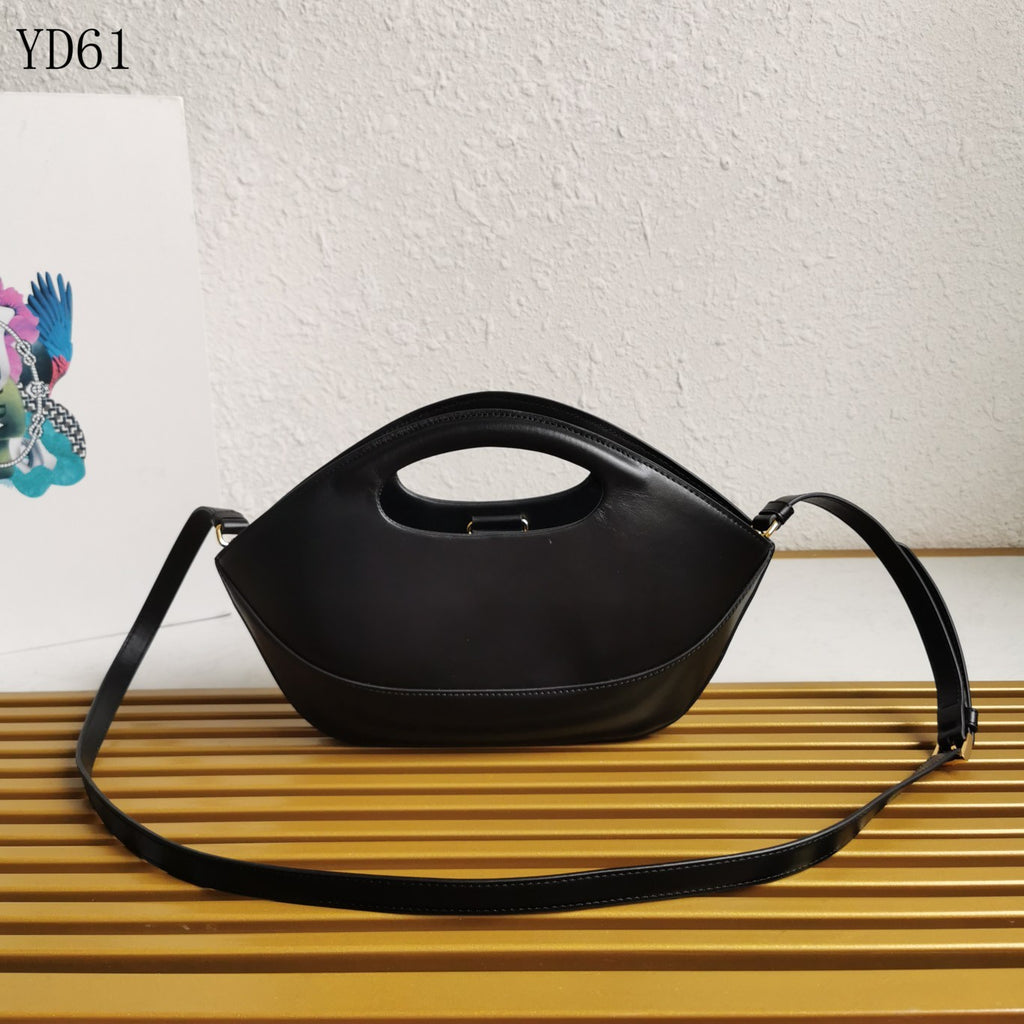 Triangle-Logo Leather Tote Bag