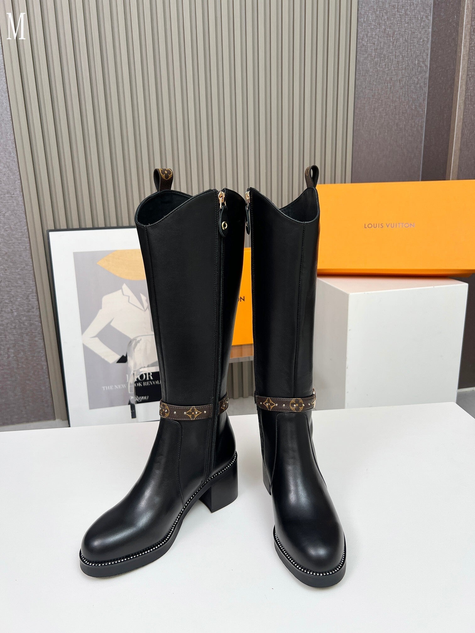 Black Knee-High Leather Boots