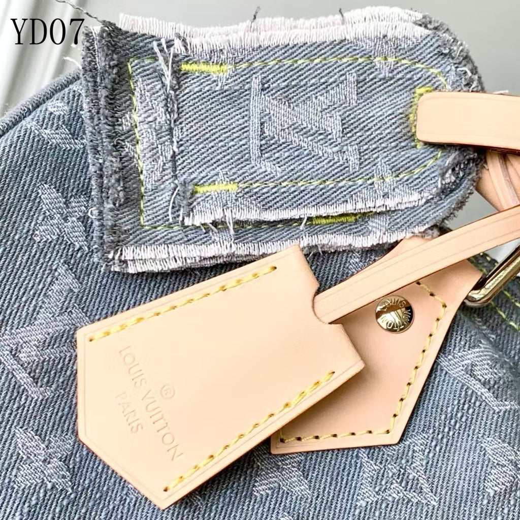 Monogram Denim Speedy Soft 30 Bag