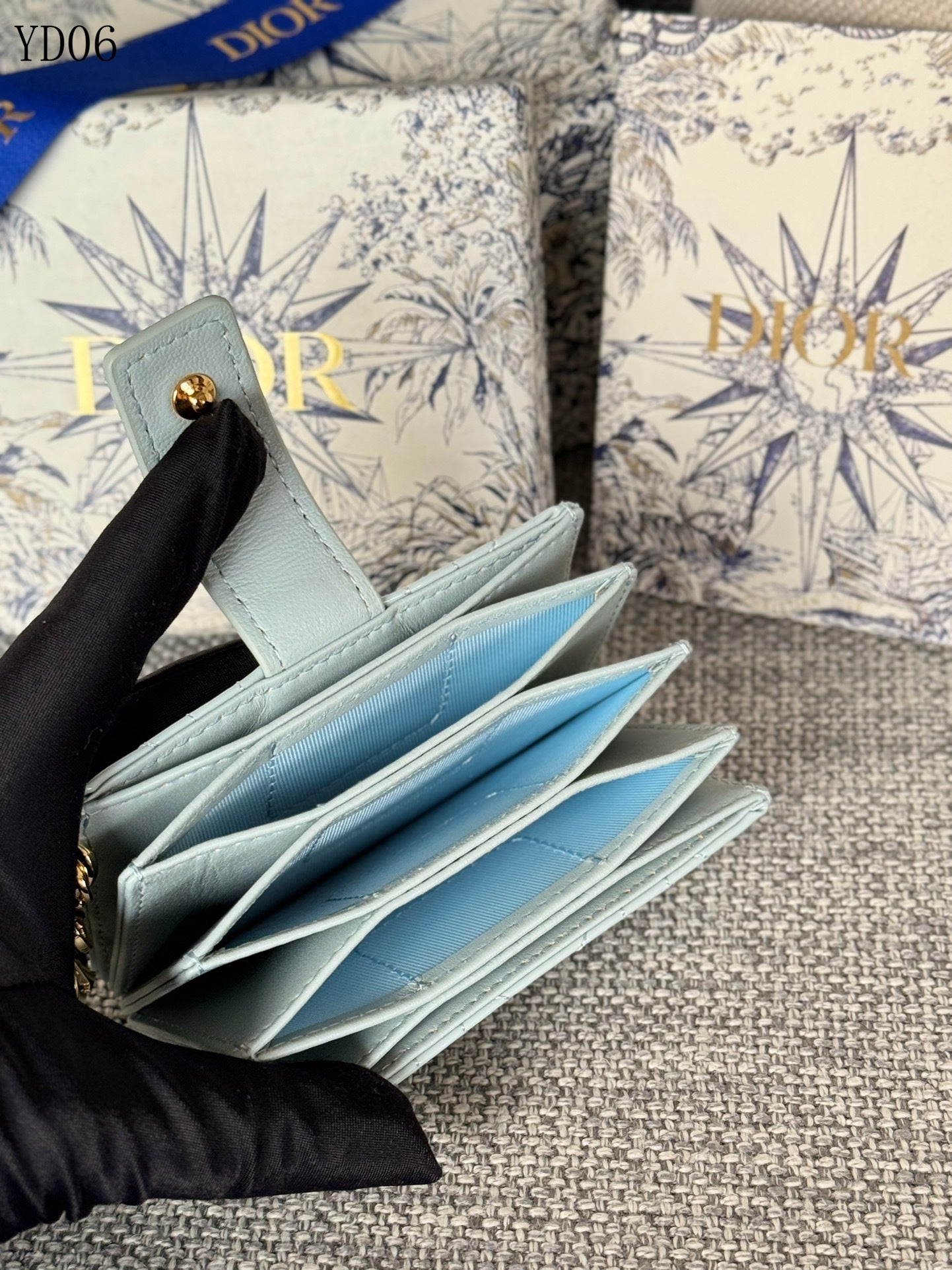 Quilted Leather Compact Wallet