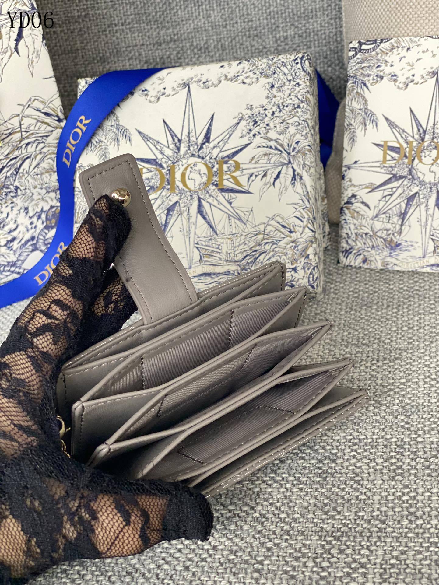 Quilted Leather Compact Wallet