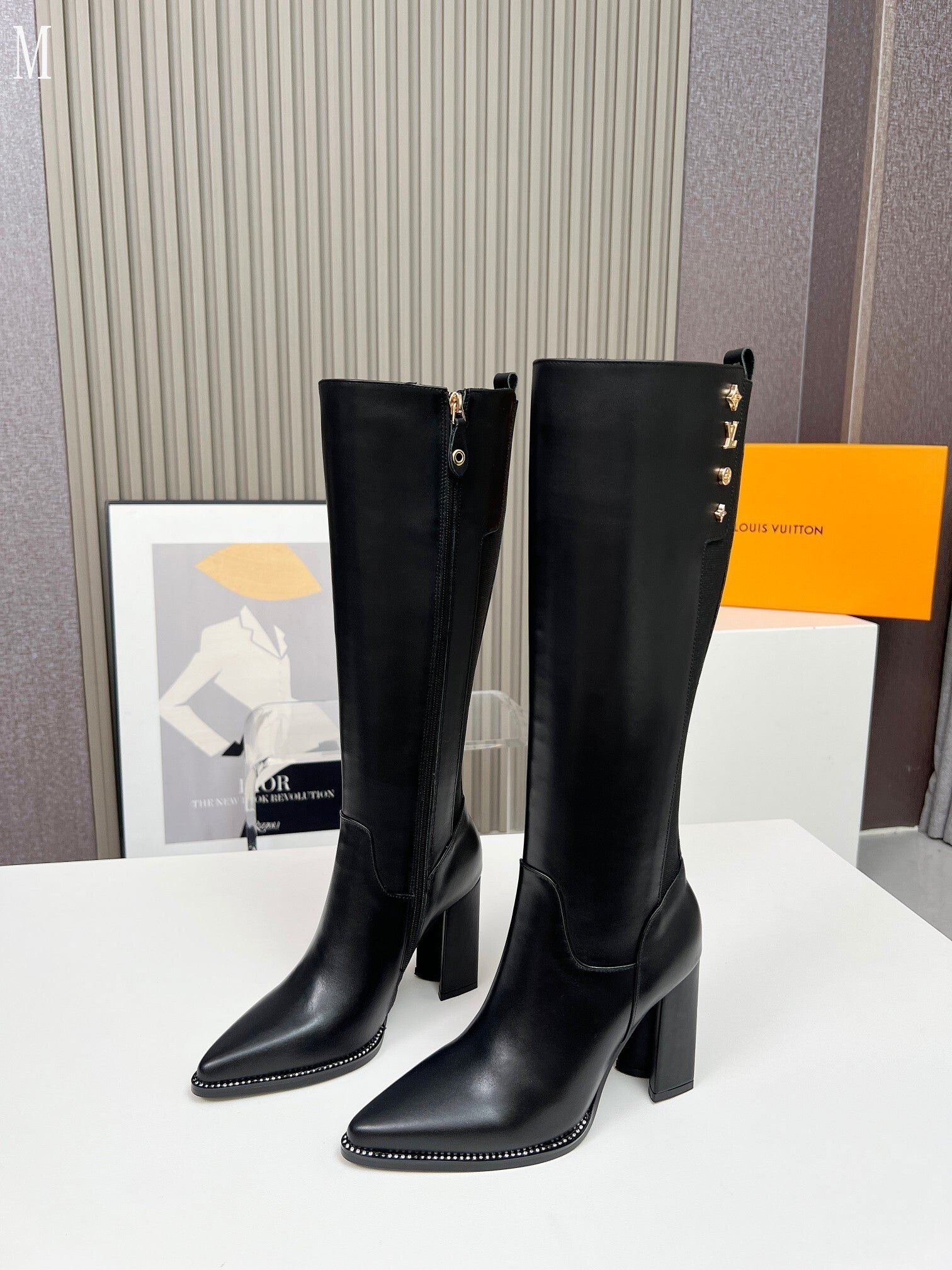 Black Knee-High Leather Boots