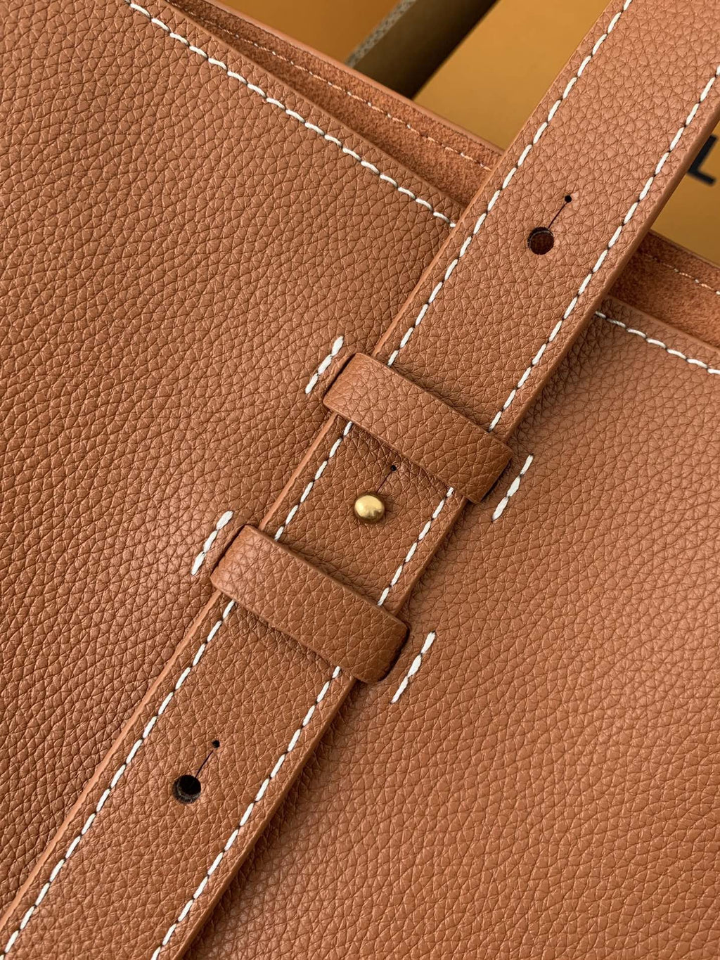 Calfskin Leather Tote Bag with Monogram Pouch