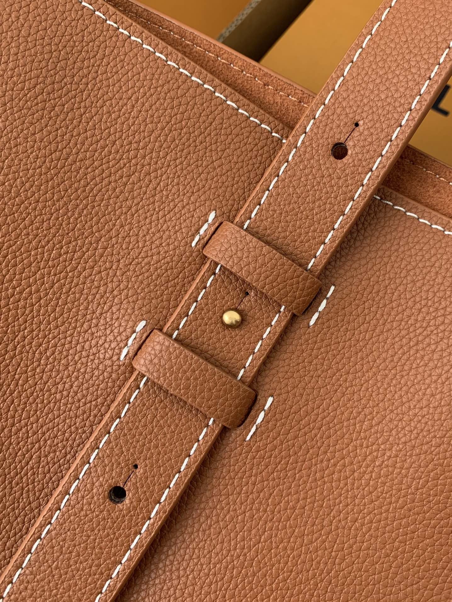 Calfskin Leather Tote Bag with Monogram Pouch