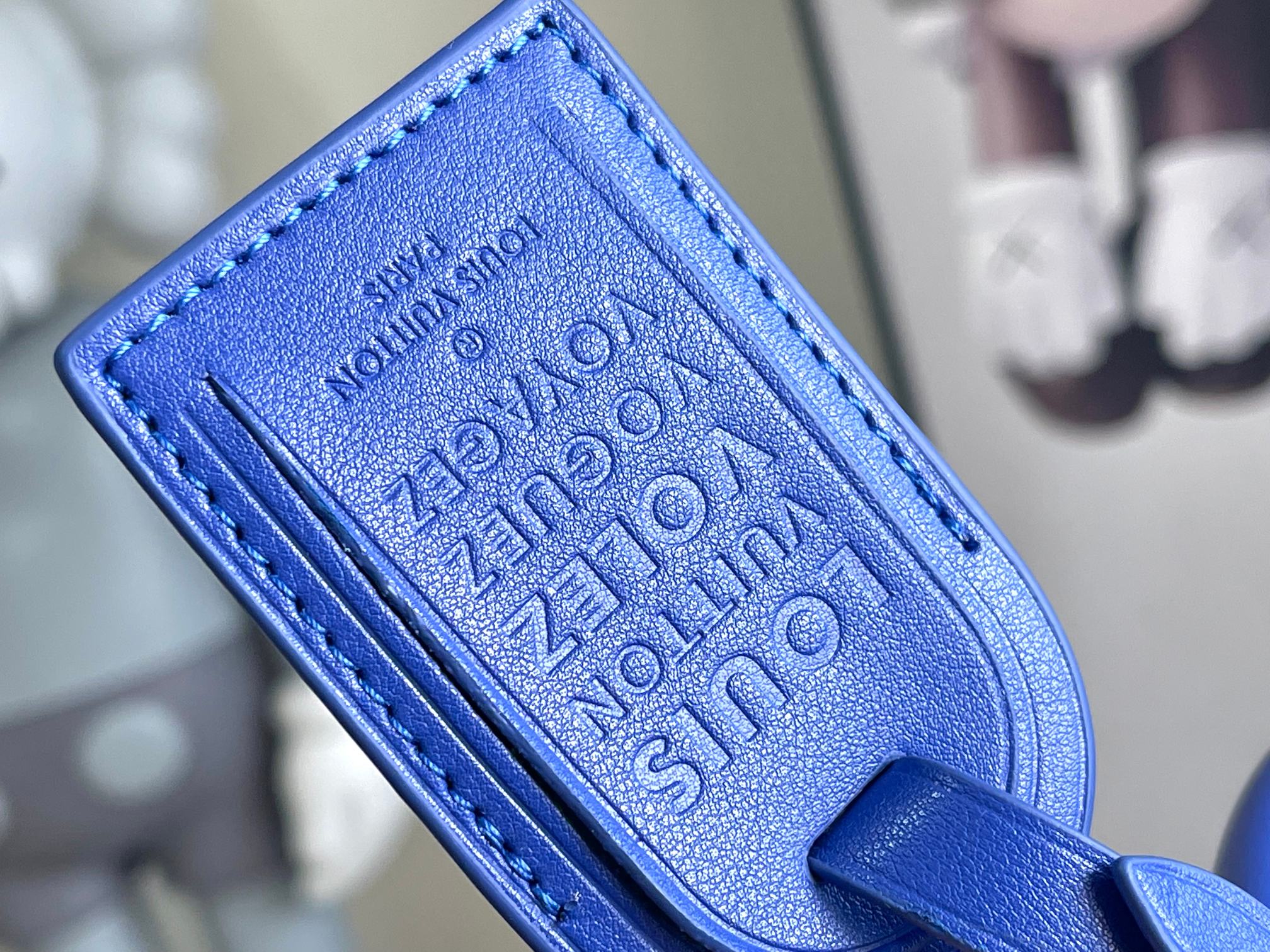 Keepall Bandoulière 50 – Monogram Canvas with Blue Leather Trim