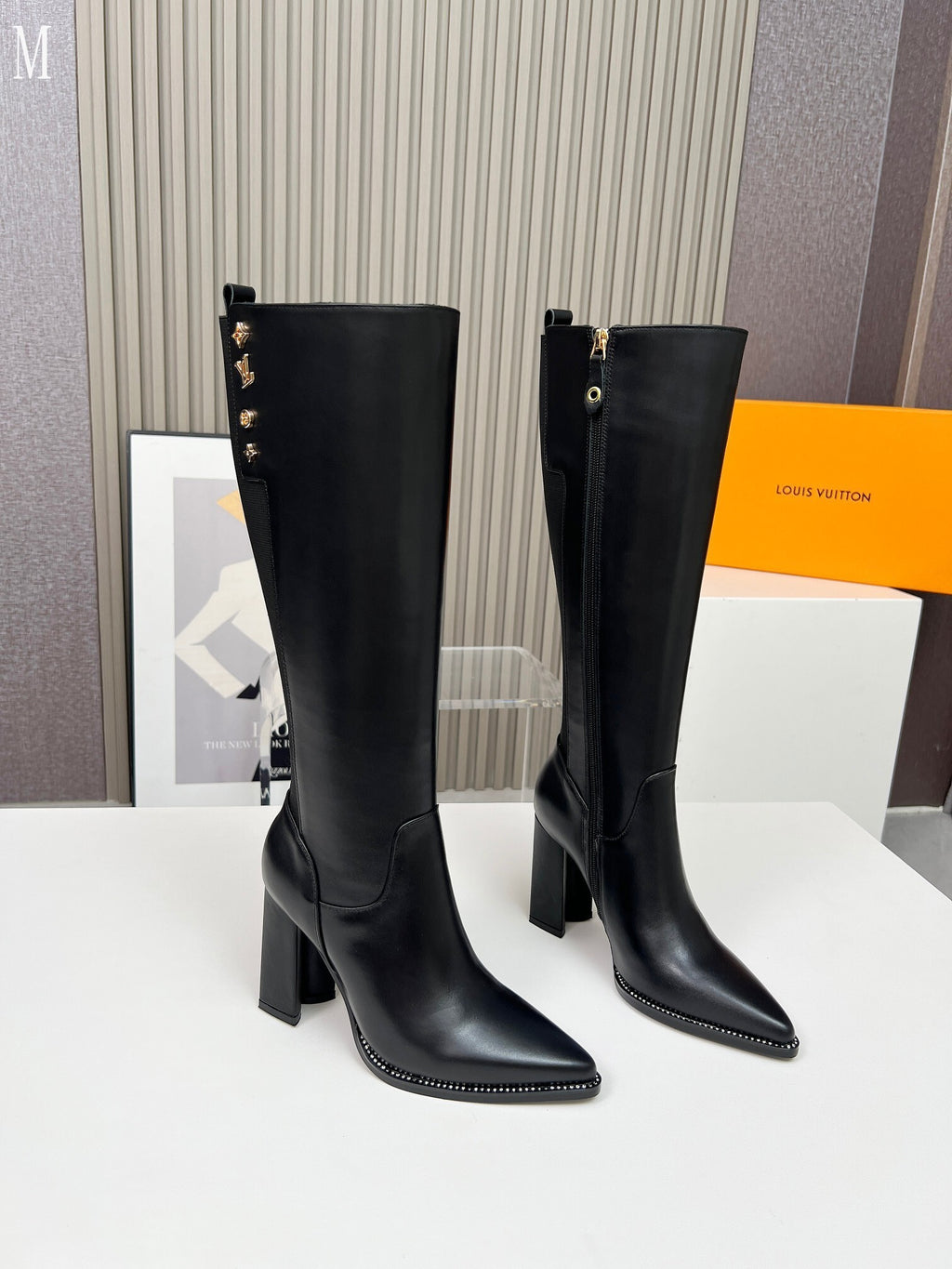 Black Knee-High Leather Boots