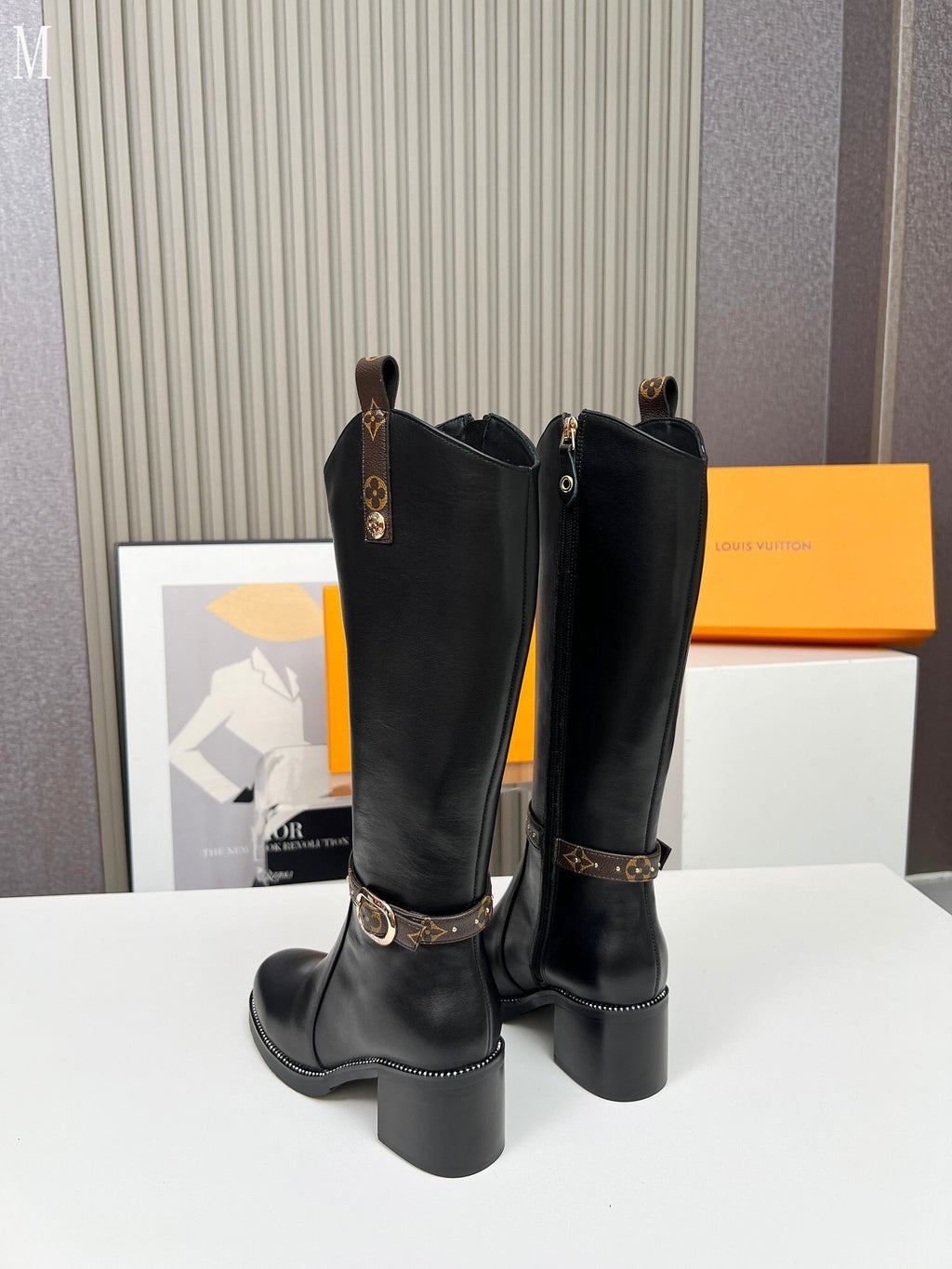 Black Knee-High Leather Boots