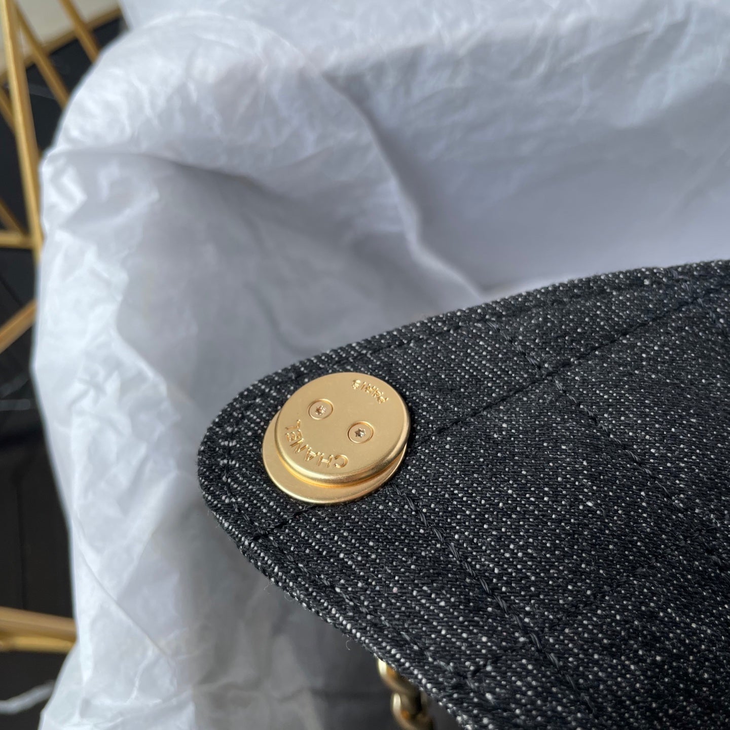 25 Medium Quilted Denim Bag