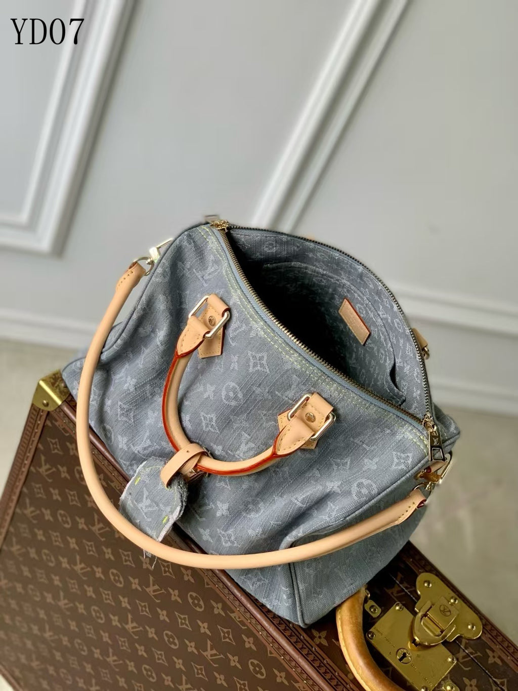Monogram Denim Speedy Soft 30 Bag
