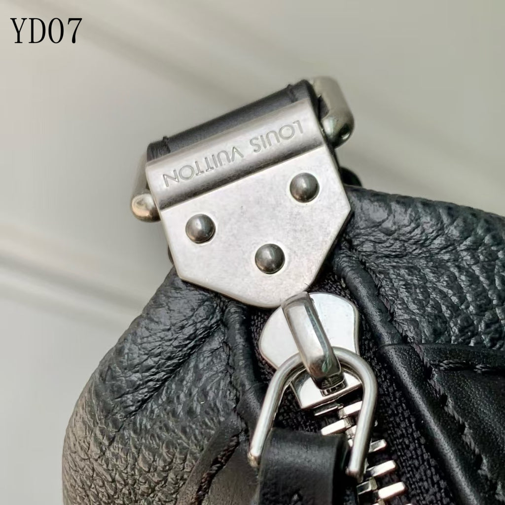 Black Leather Speedy Satchel Bag