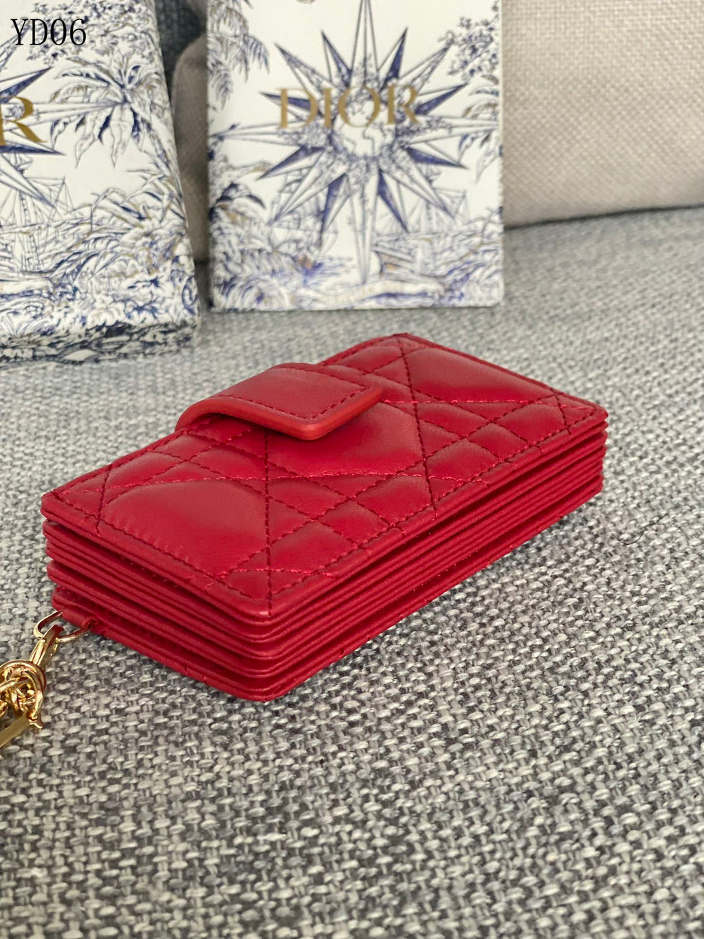 Quilted Leather Compact Wallet