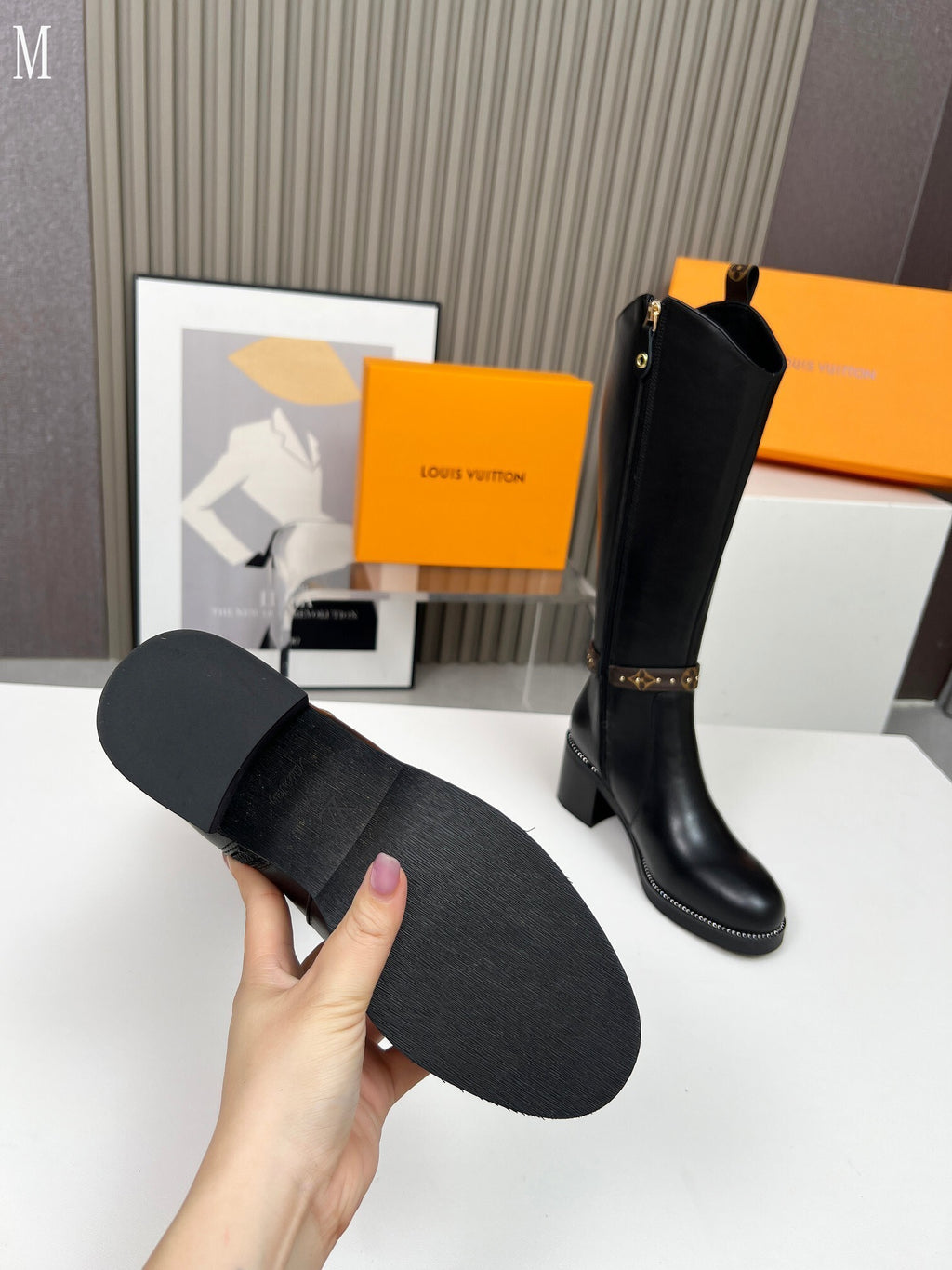 Black Knee-High Leather Boots