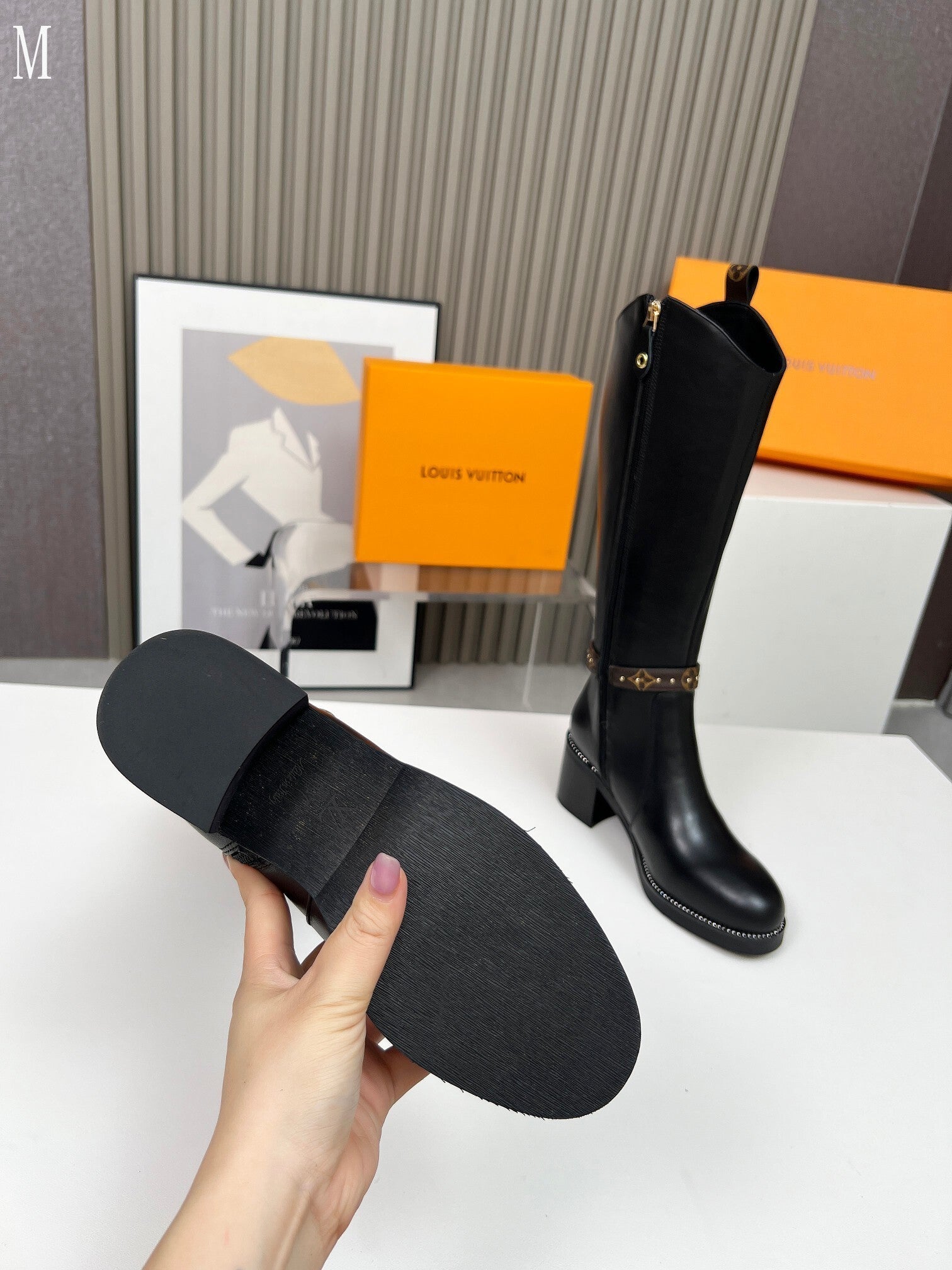 Black Knee-High Leather Boots