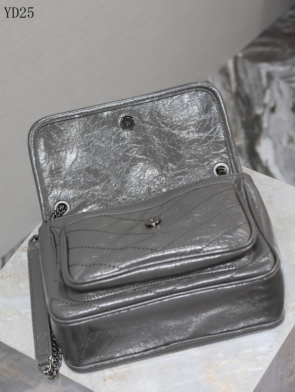 Niki Medium Patent Leather Shoulder Bag