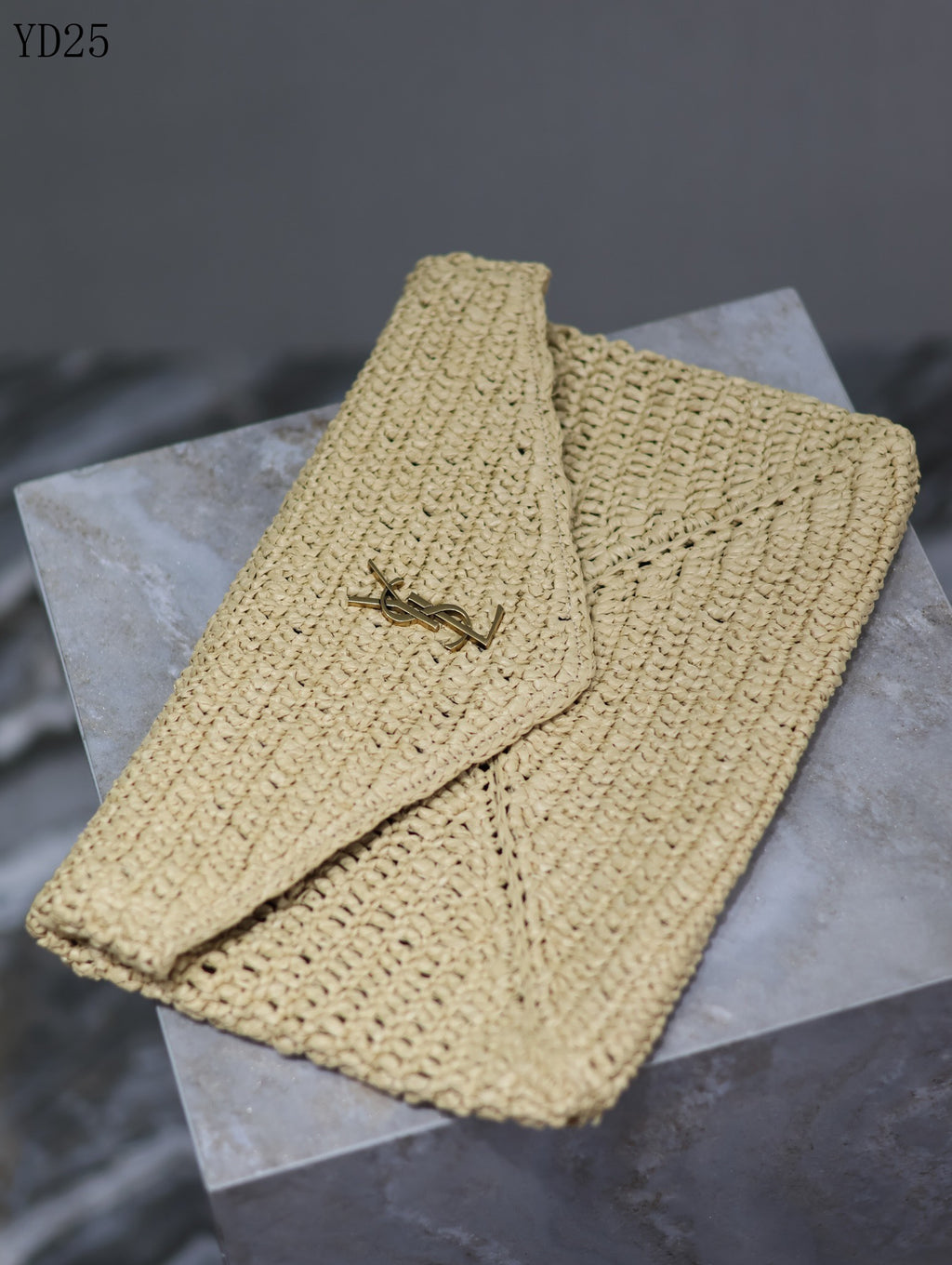 Woven Raffia Envelope Clutch Bag