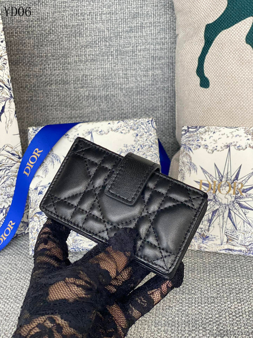 Quilted Leather Compact Wallet