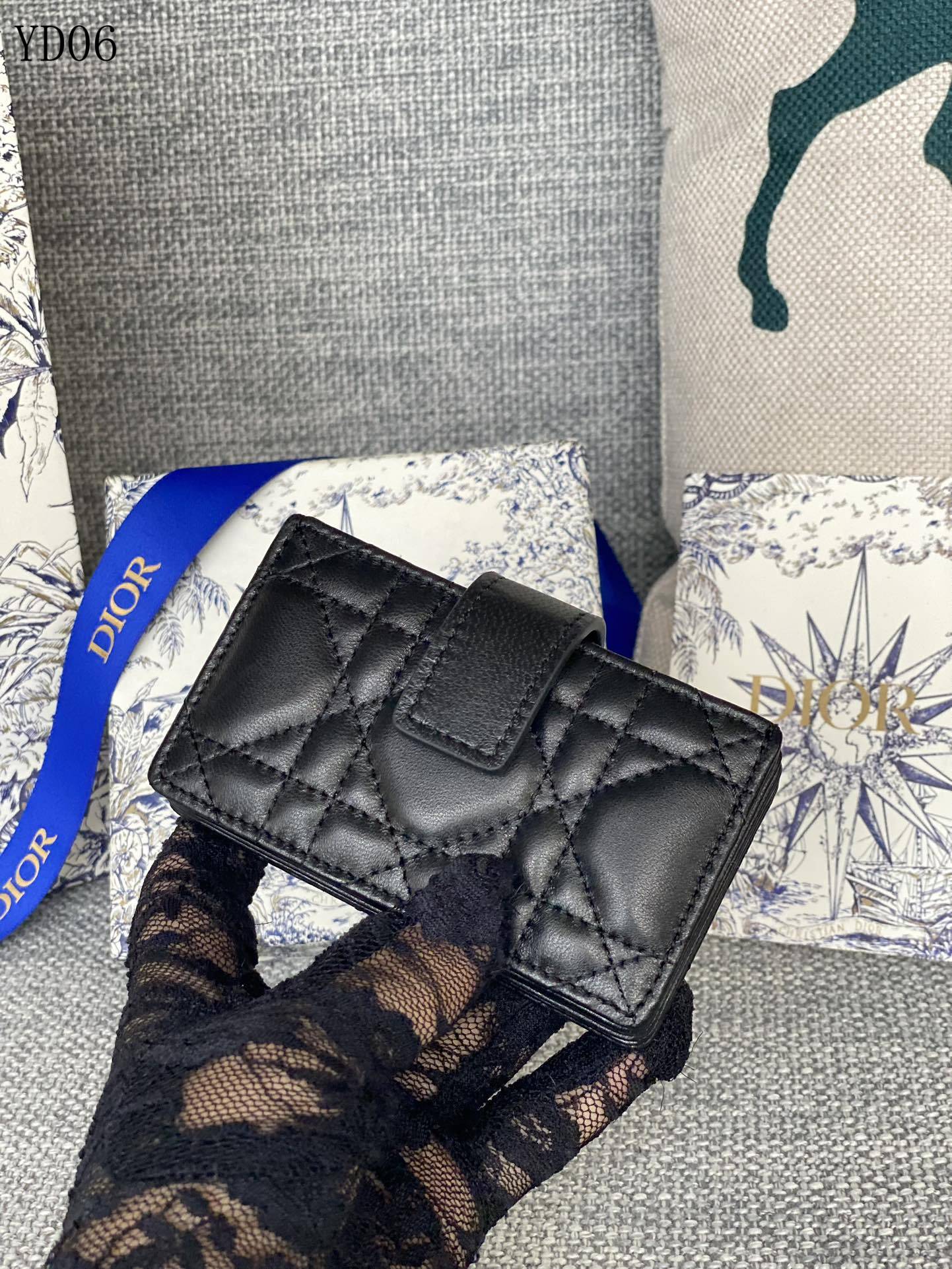 Quilted Leather Compact Wallet