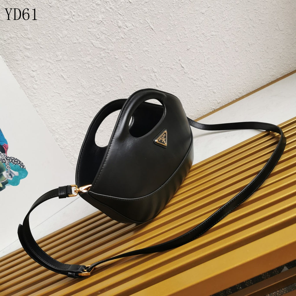 Triangle-Logo Leather Tote Bag