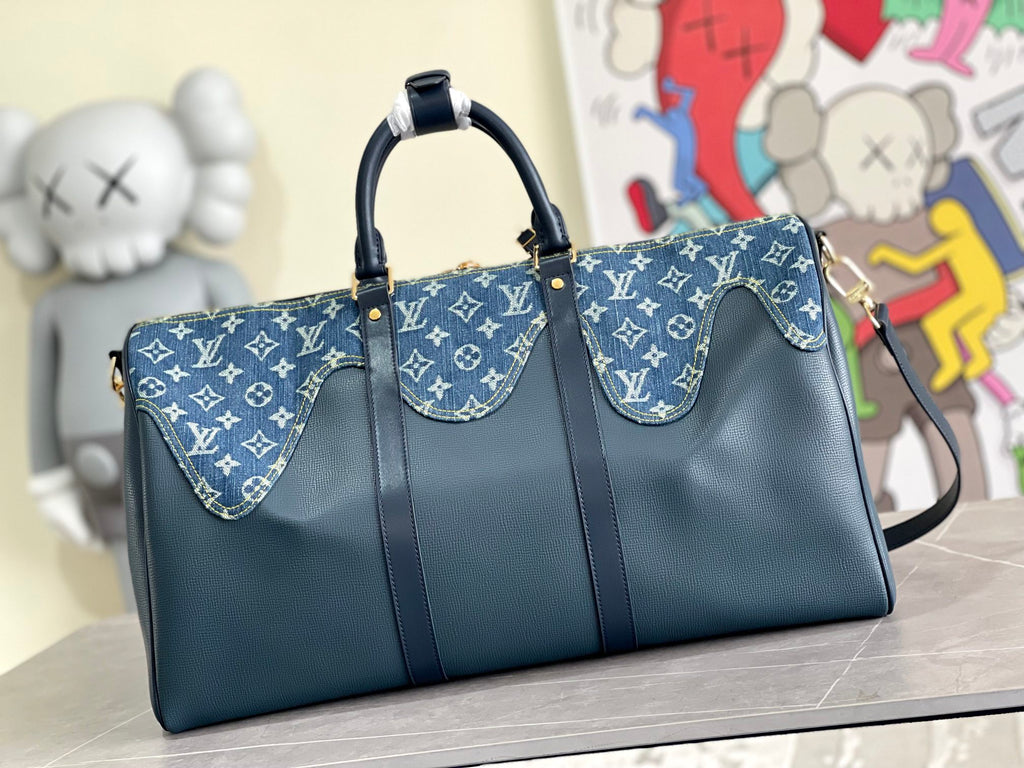 Keepall Bandoulière 50 – Denim Monogram & Taurillon Leather