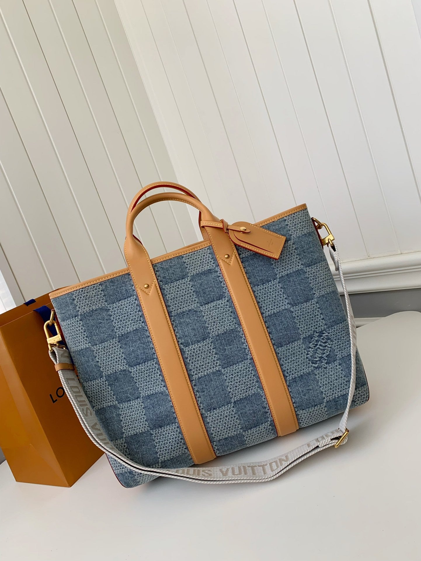 Denim Damier Tote Bag