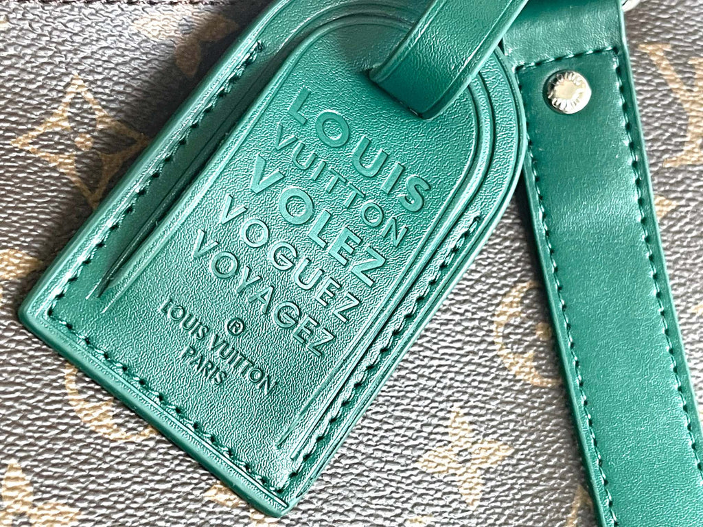 Keepall Bandoulière 50 – Monogram Canvas with Green Leather Trim