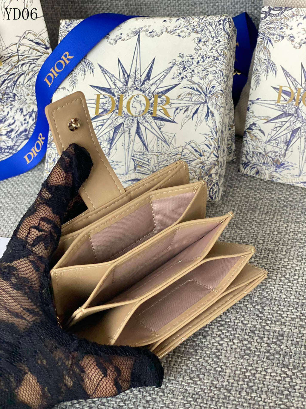 Quilted Leather Compact Wallet