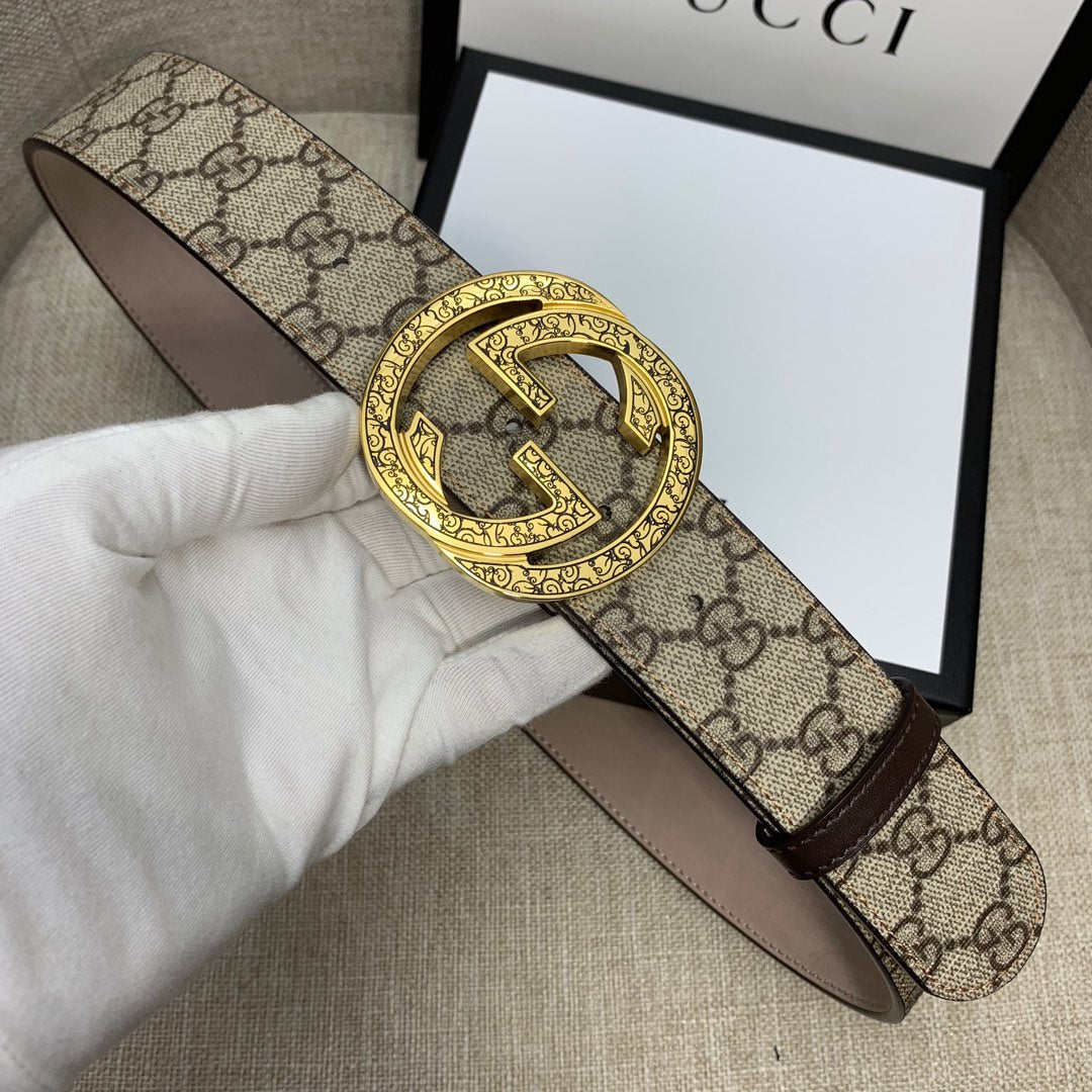 GG Supreme Canvas Belt with Gold-Tone