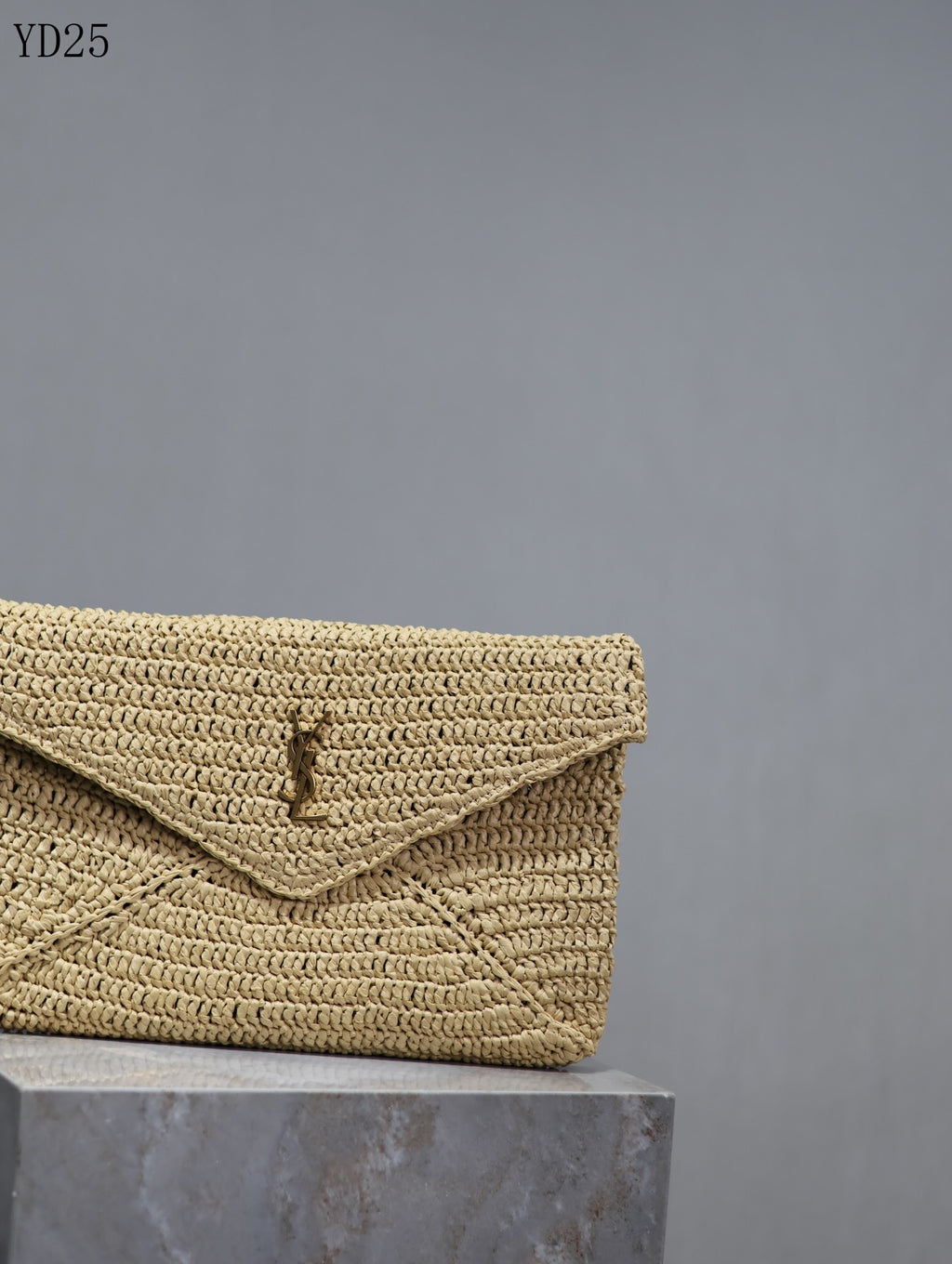 Woven Raffia Envelope Clutch Bag