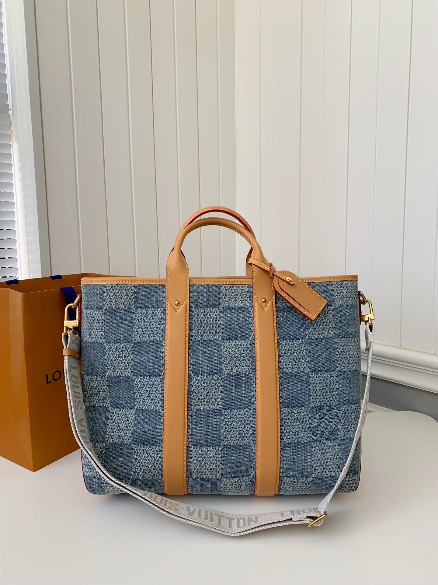 Denim Damier Tote Bag