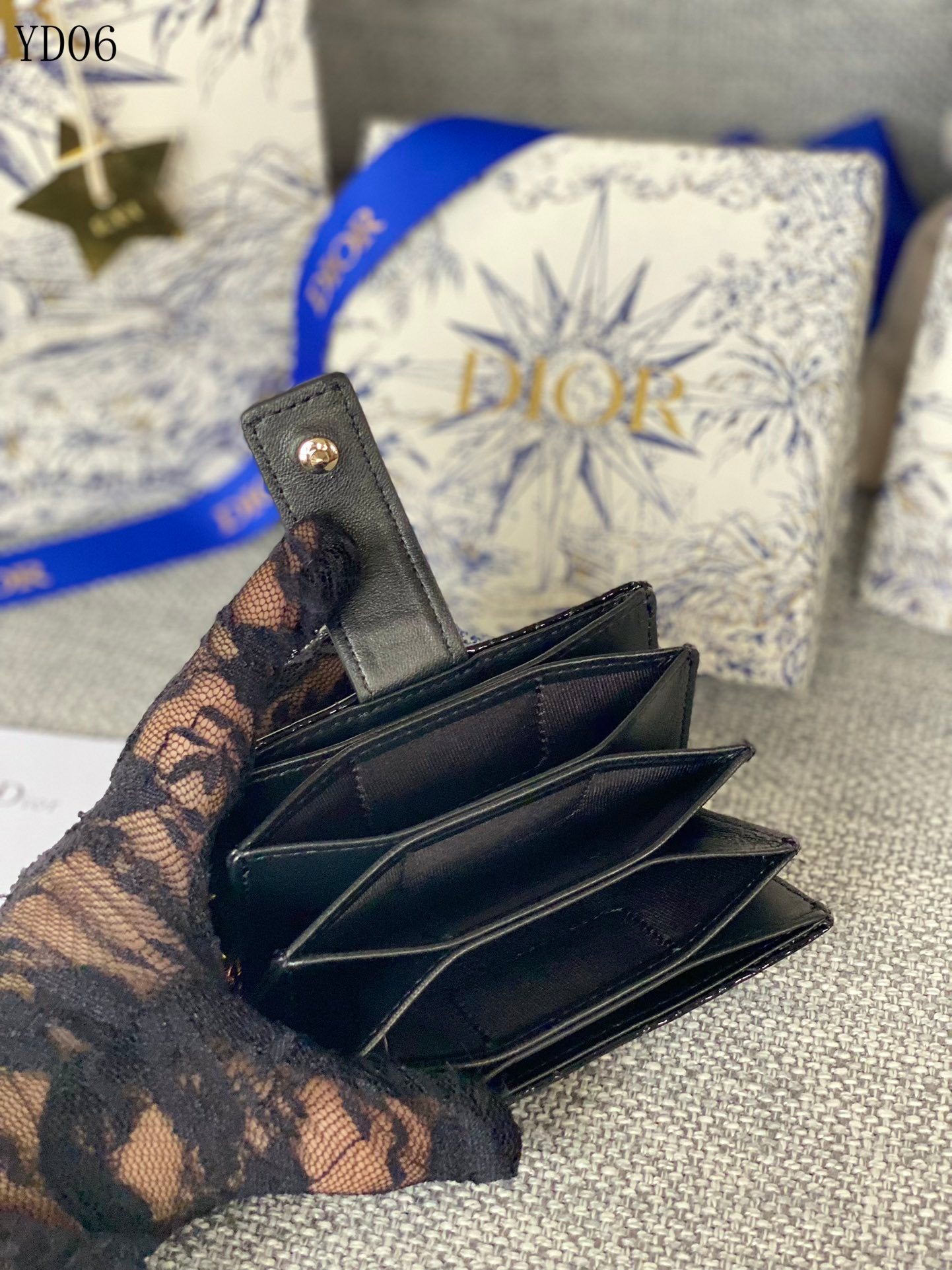 Quilted Leather Compact Wallet