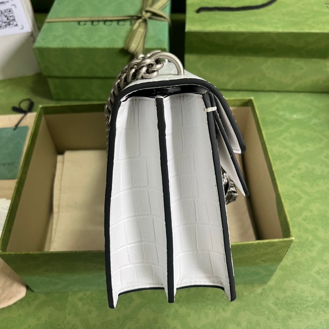 Croc-Embossed Dionysus Shoulder Bag