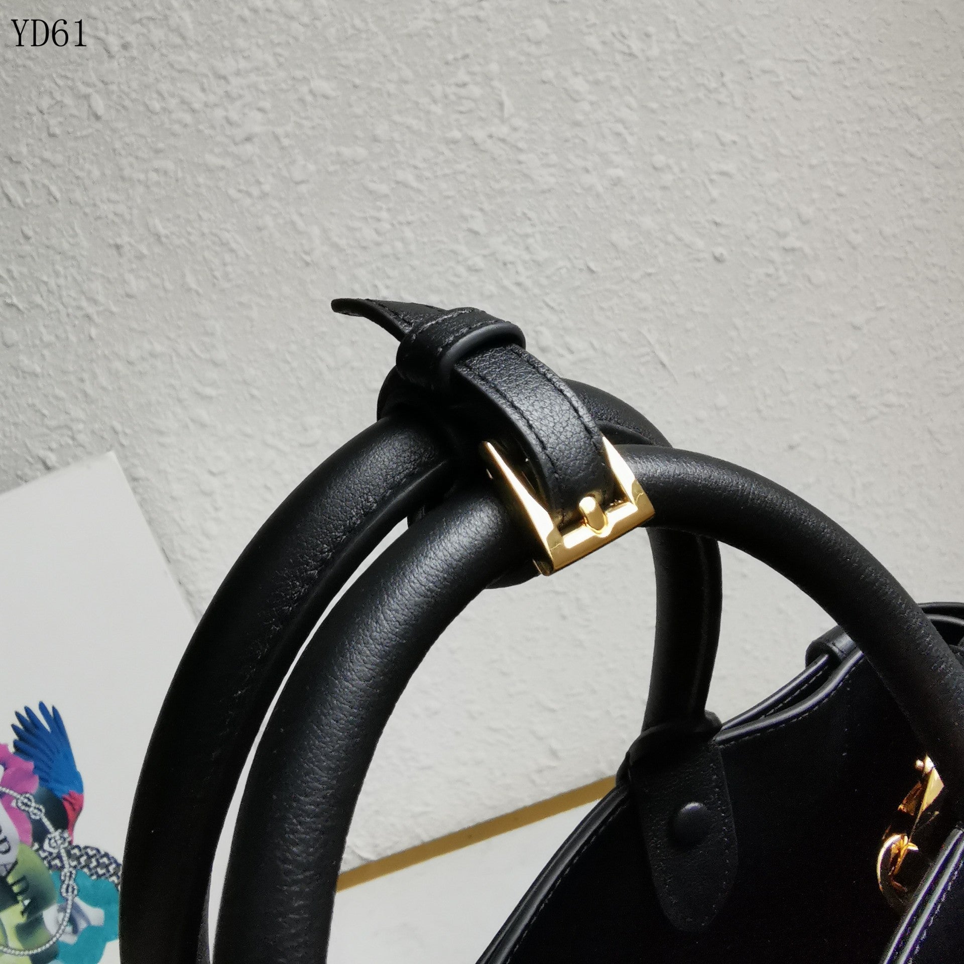 Buckle Belted Medium Leather Tote Bag