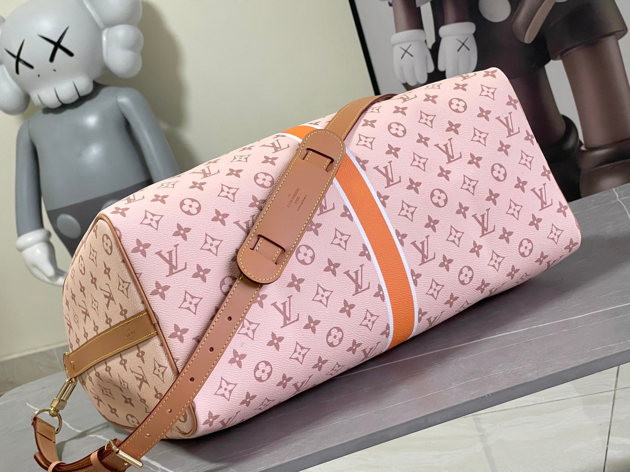 Keepall Bandoulière 50 – Pink Monogram Canvas with Vintage Logo Patch