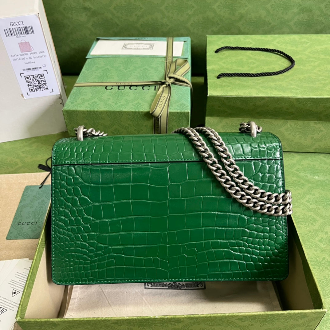 Croc-Embossed Dionysus Shoulder Bag