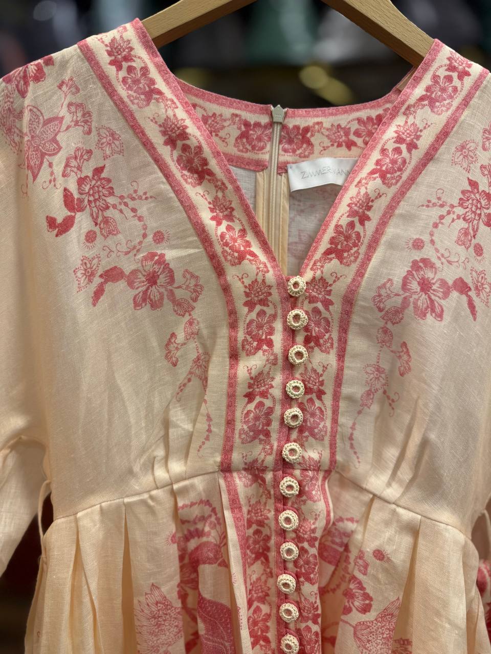 Lucky Plunge Linen Mini Dress