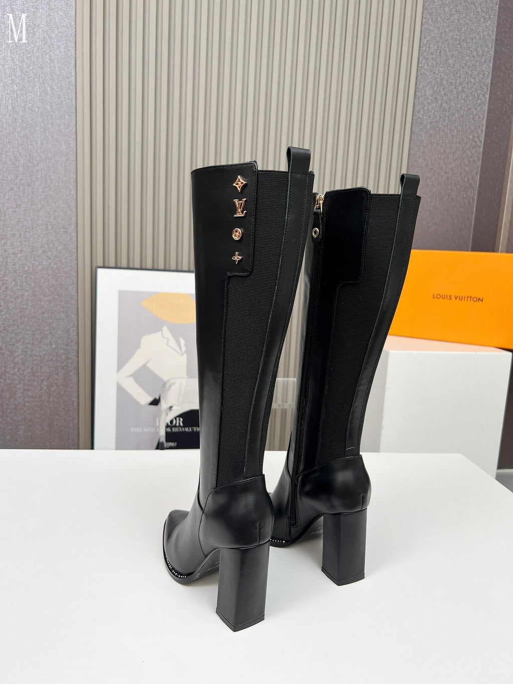 Black Knee-High Leather Boots