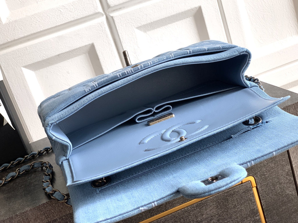 Denim Classic Flap Chain Shoulder Bag