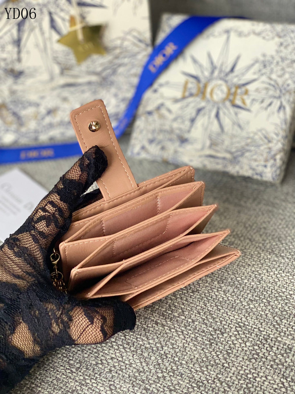 Quilted Leather Compact Wallet