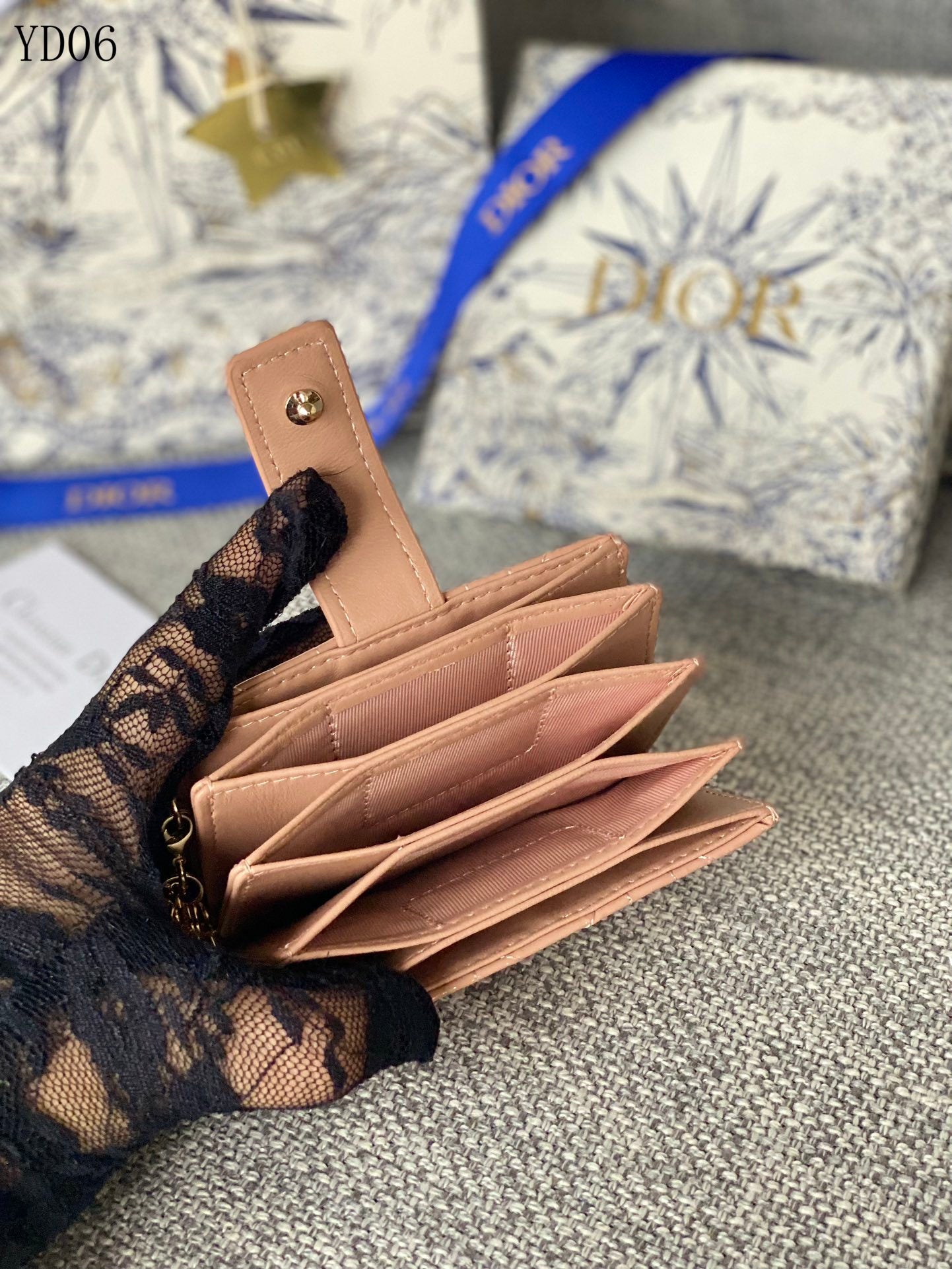 Quilted Leather Compact Wallet