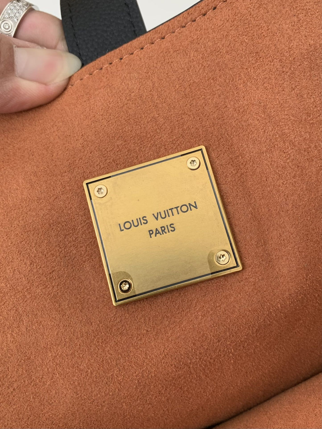 Calfskin Leather Tote Bag with Monogram Pouch