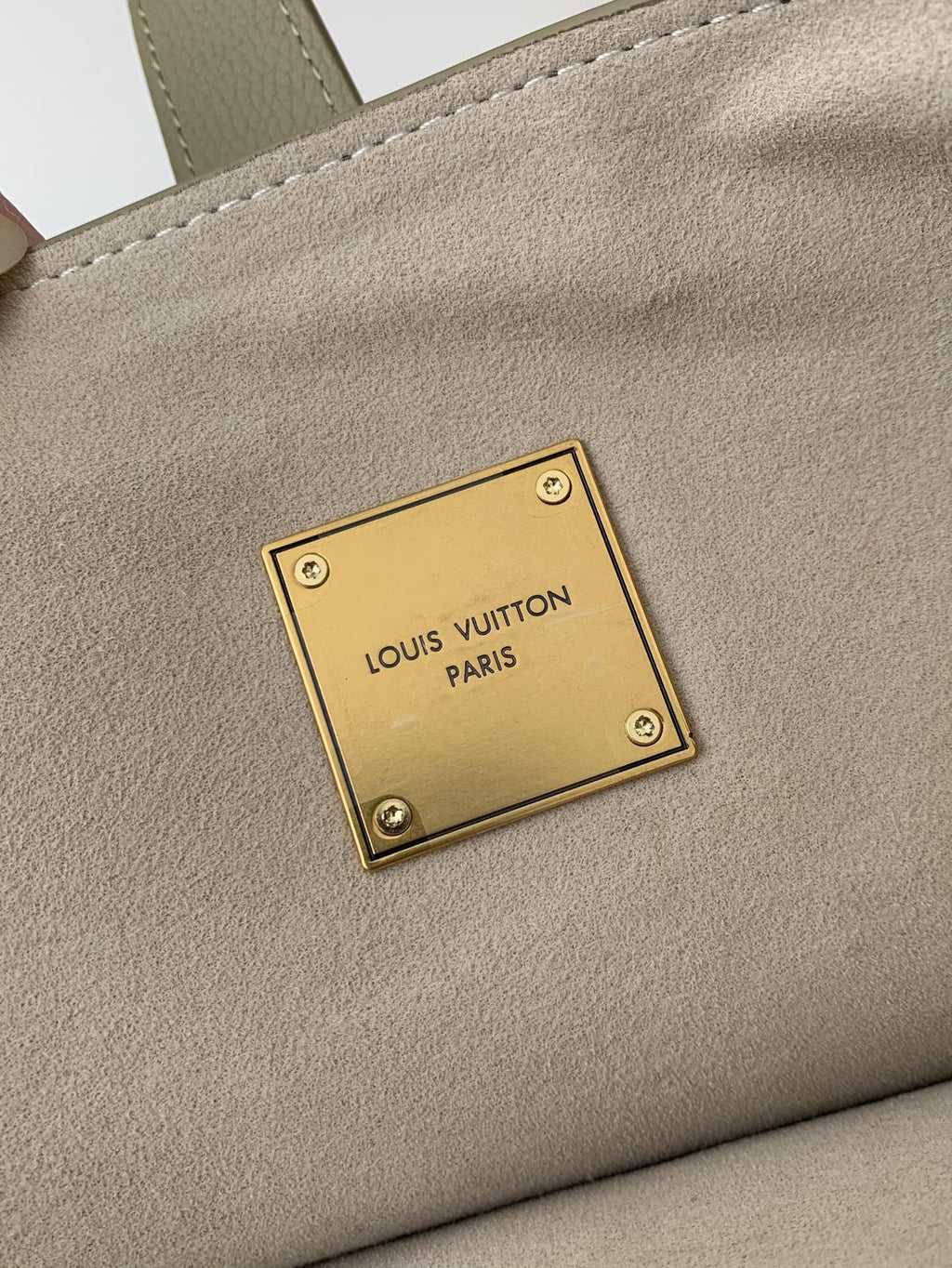 Calfskin Leather Tote Bag with Monogram Pouch