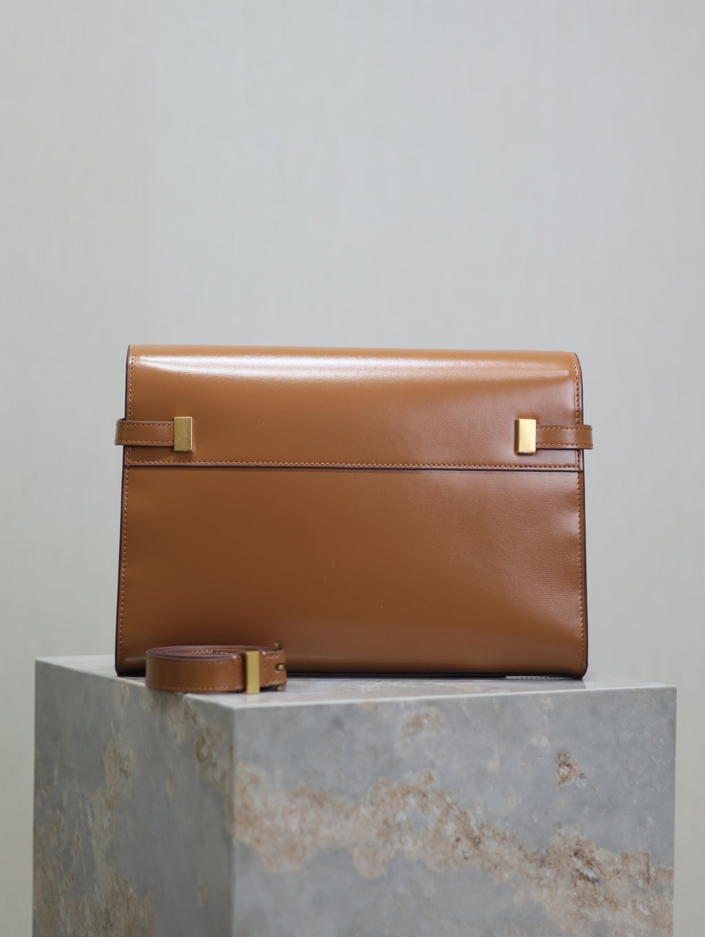 Crocodile-Embossed Leather Chain Bag