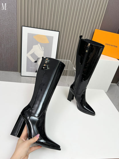Patent Leather Tall Boots