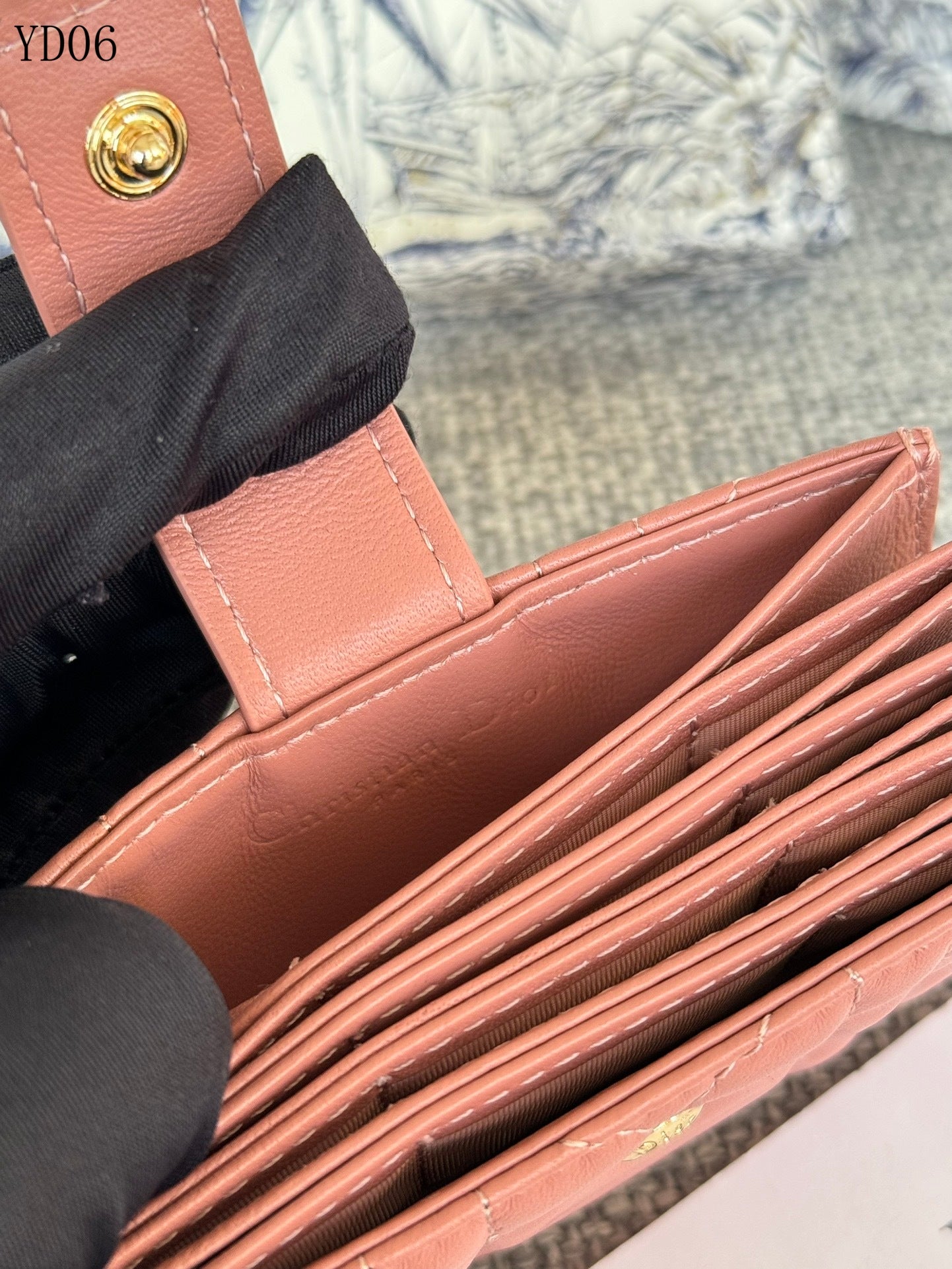 Quilted Leather Compact Wallet