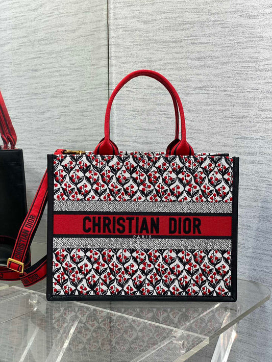 Canvas Tote Bag with Leather Trim