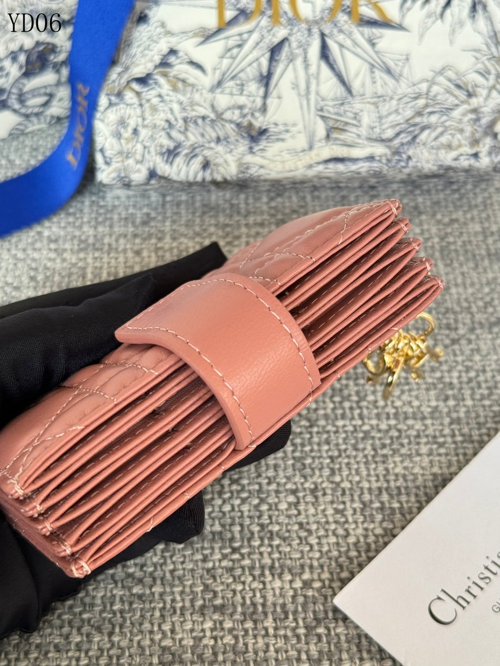 Quilted Leather Compact Wallet